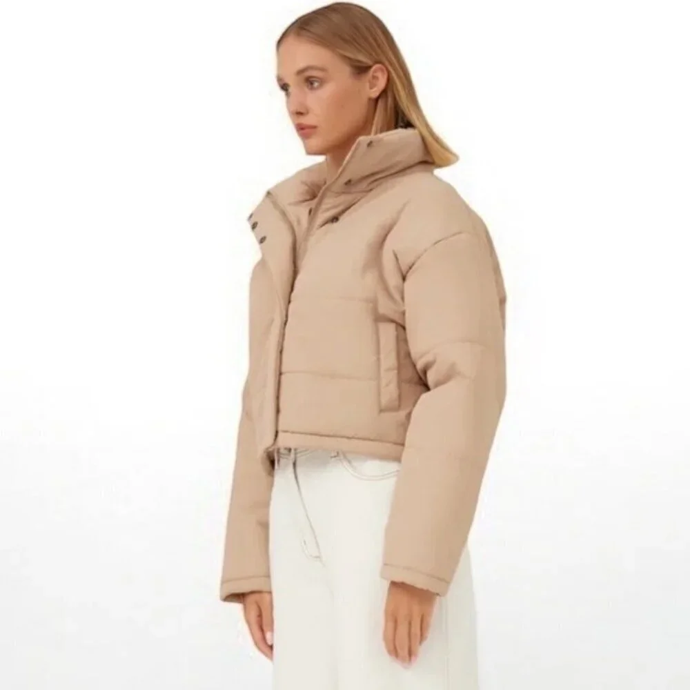 🌻THE FIFTH LABEL Tan Remake Cropped Puffer Jacket US SIZE 6
